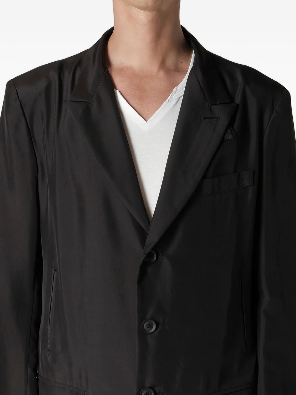 single-breasted silk suit