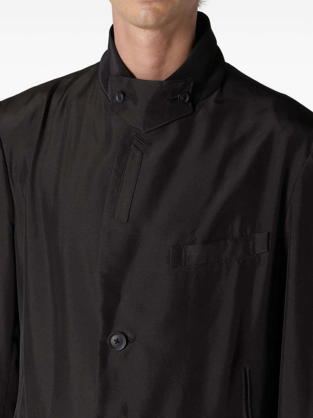 single-breasted silk suit