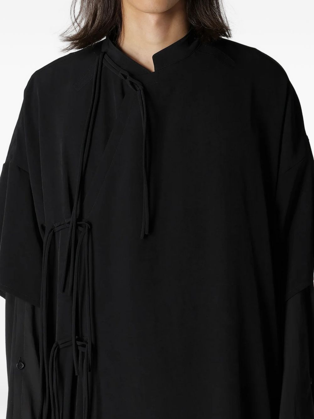 tie-neck shirt
