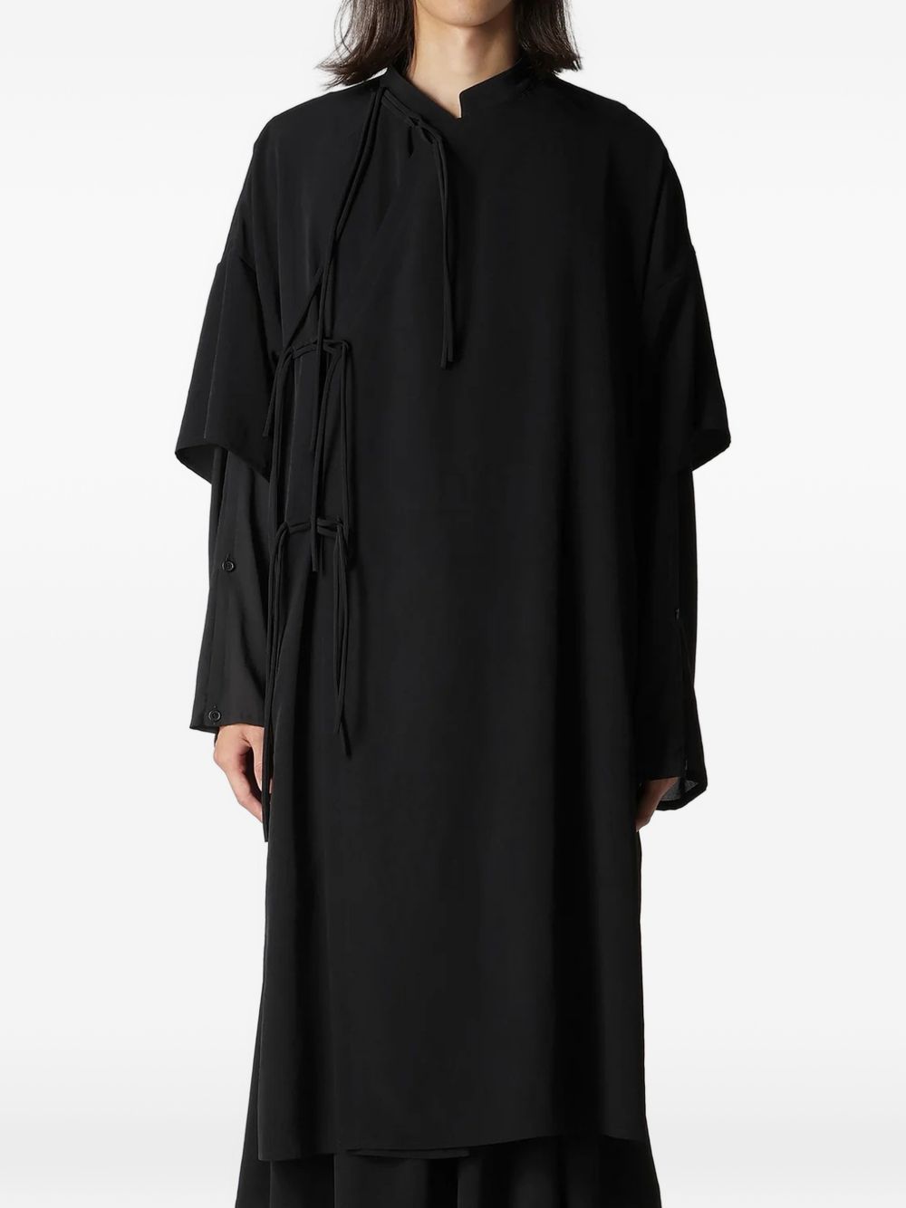 tie-neck shirt