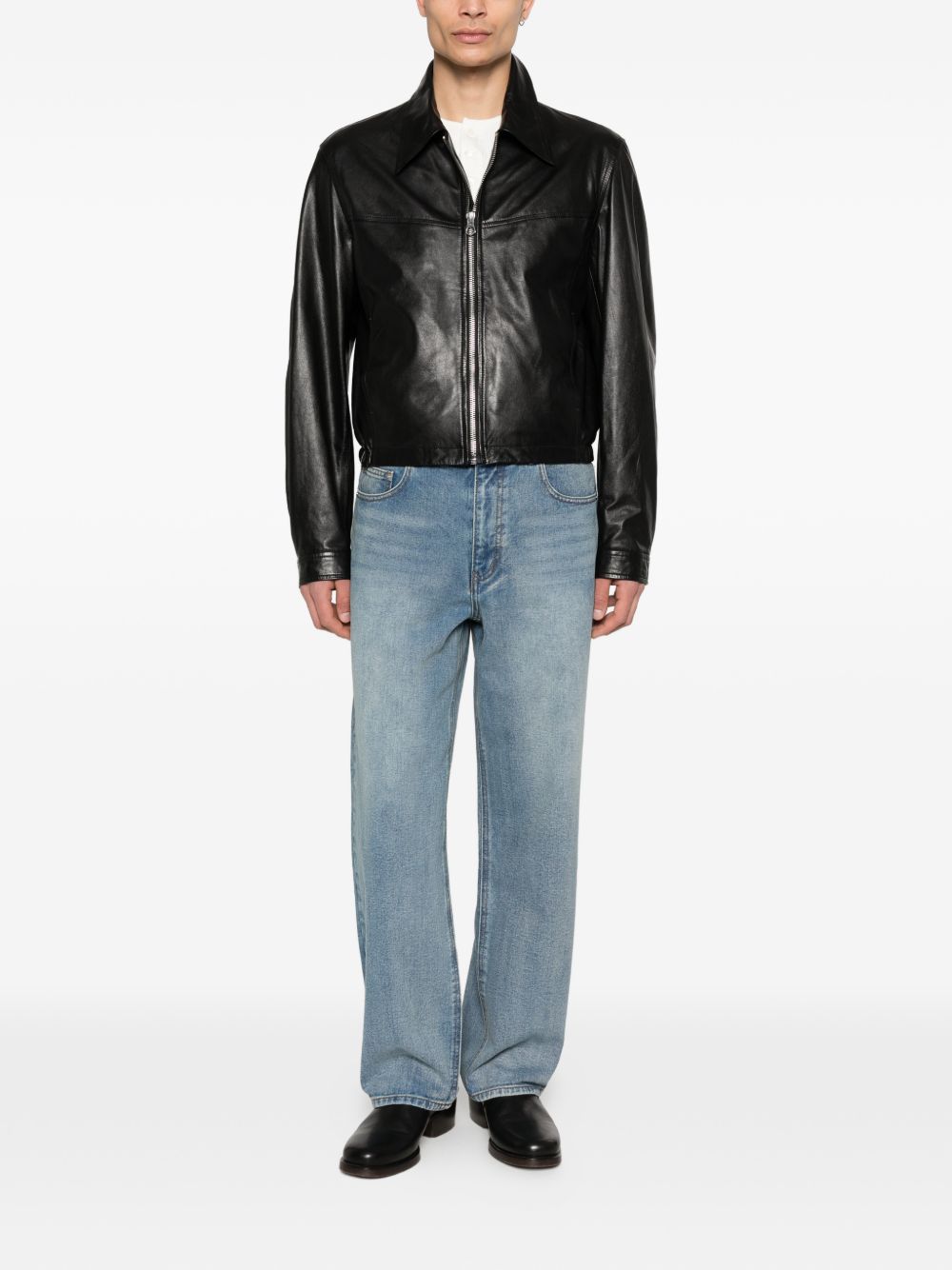 collared zip-fastening jacket