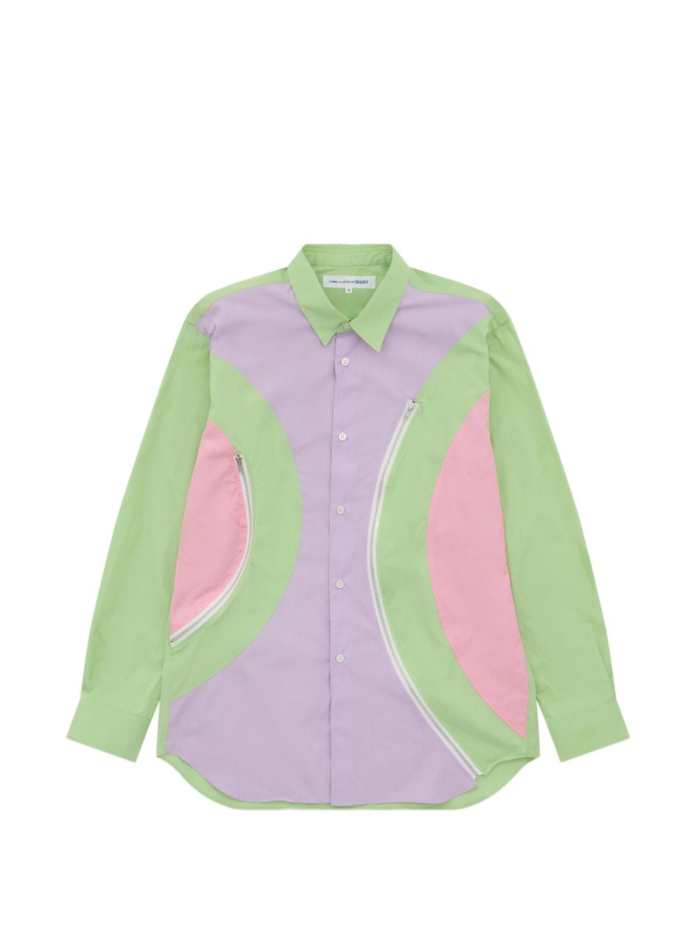colour-block zip-detail shirt