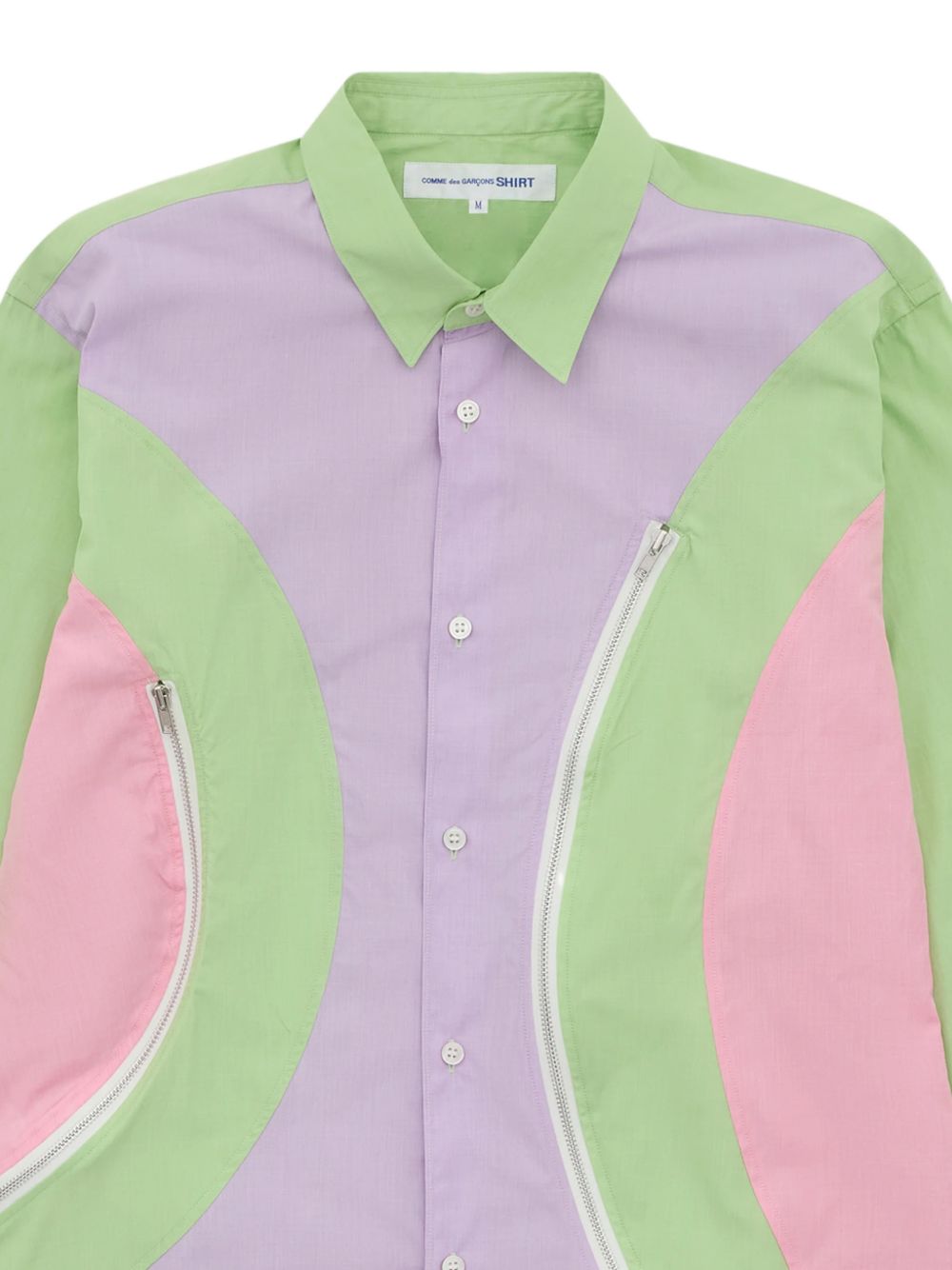 colour-block zip-detail shirt