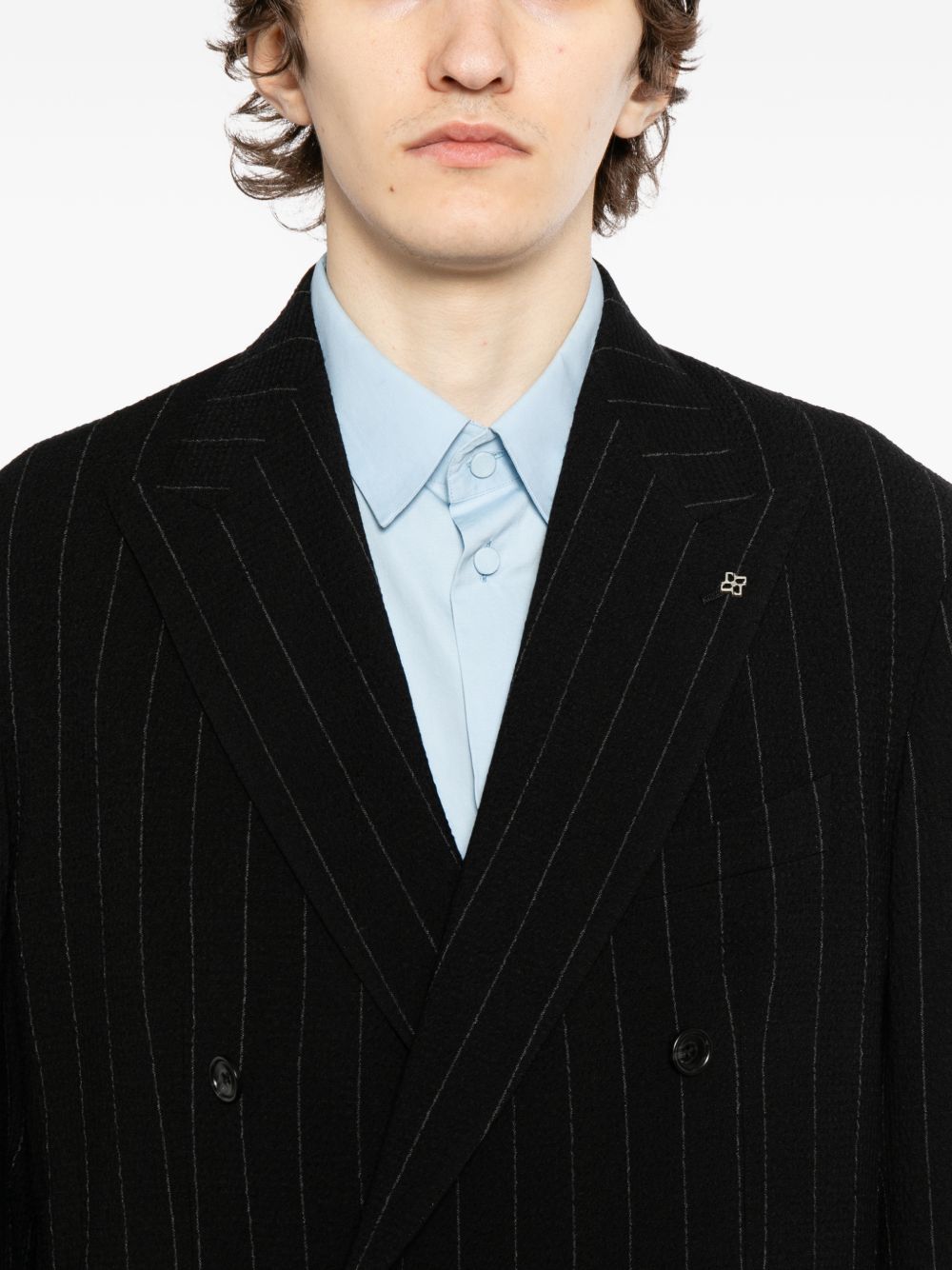 pinstripe double-breasted suit