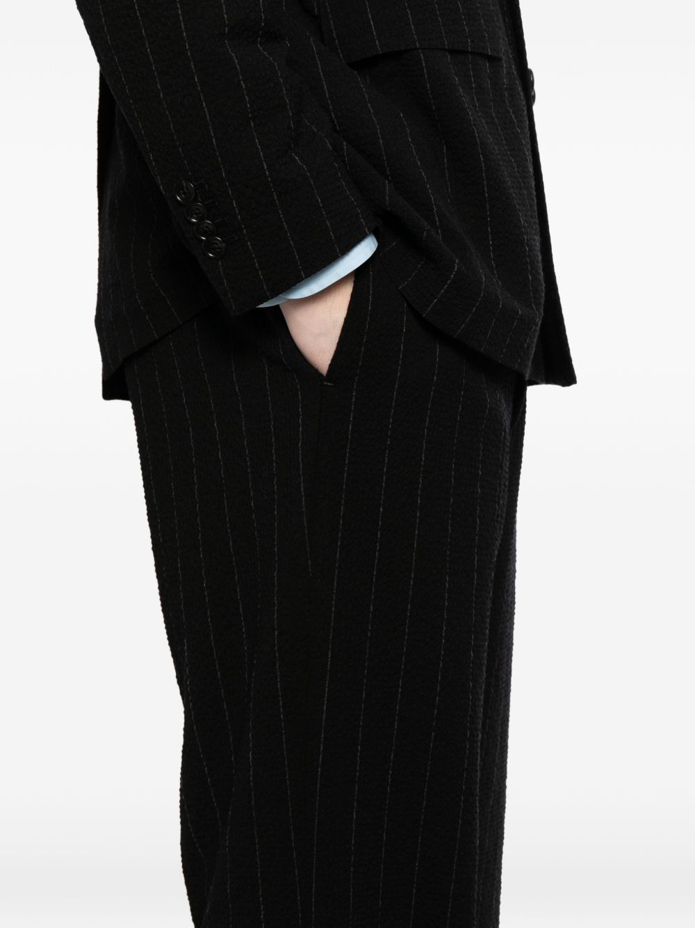 pinstripe double-breasted suit