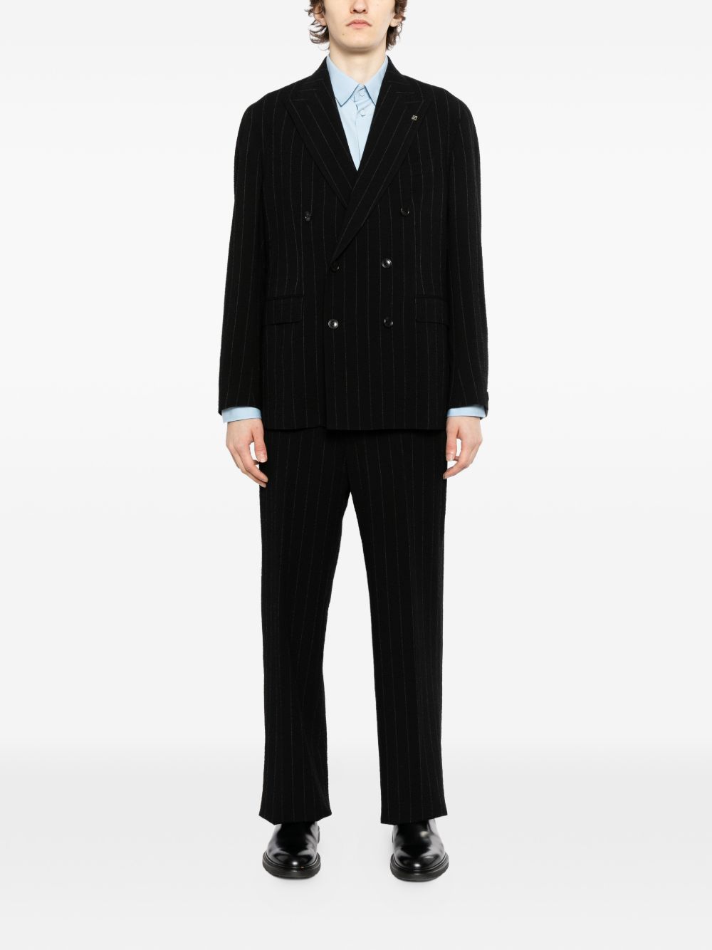 pinstripe double-breasted suit