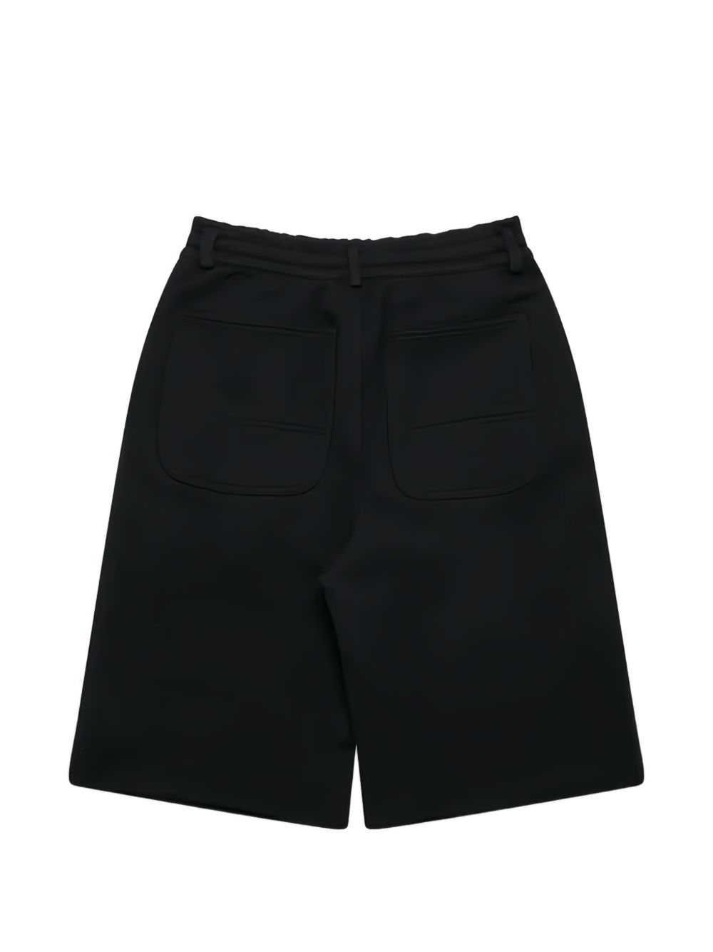 drawstring-detail pleated cotton shorts