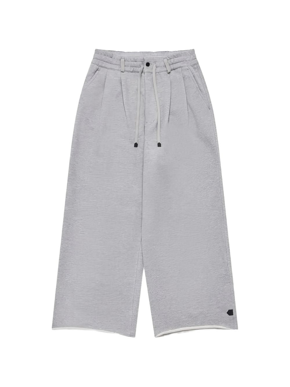 drawstring-detail pleated cotton track pants