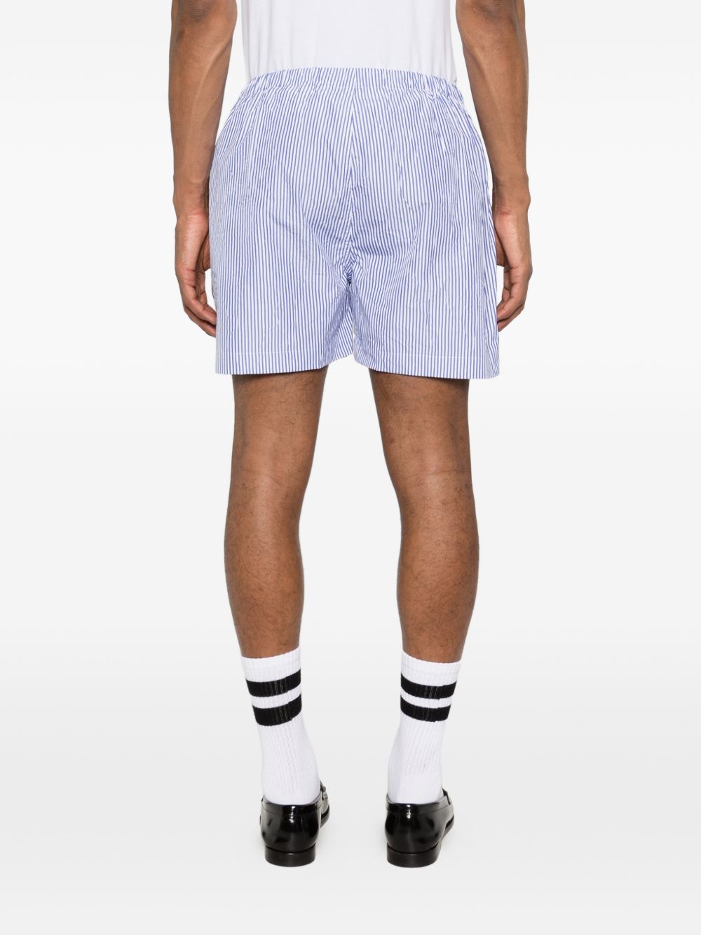 striped-pattern shorts