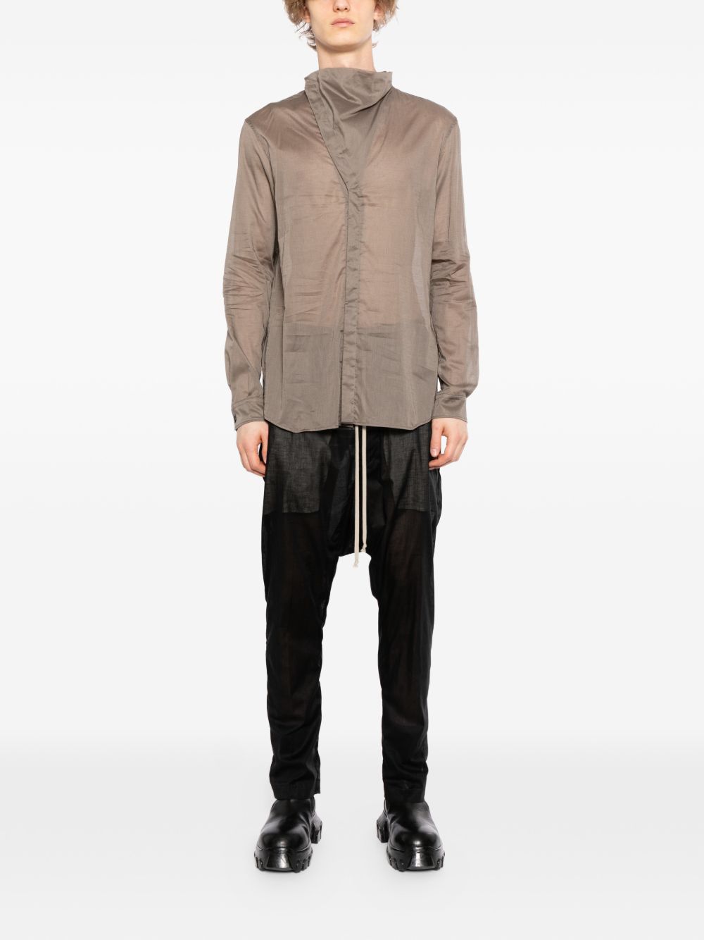 high neck island shirt