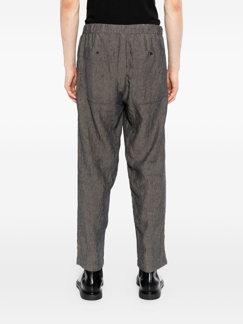 elasticated waistband linen trousers