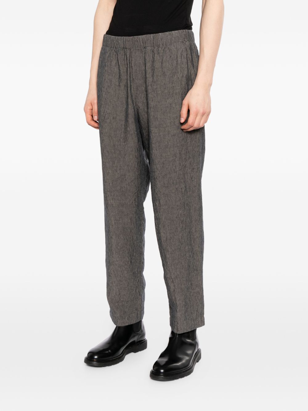 elasticated waistband linen trousers