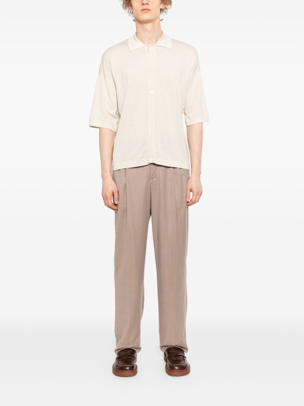 buttoned knit shirt