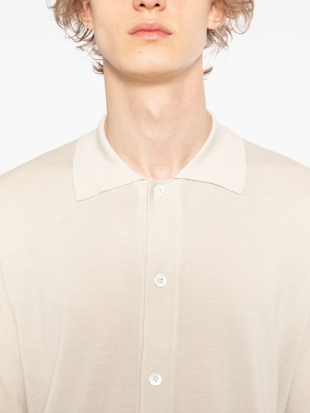 buttoned knit shirt