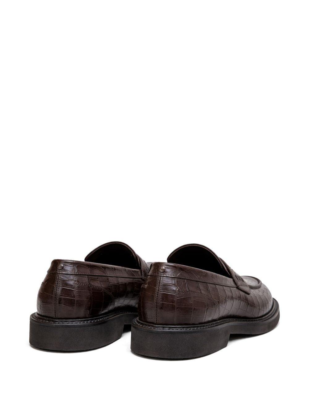 embossed-pattern loafers