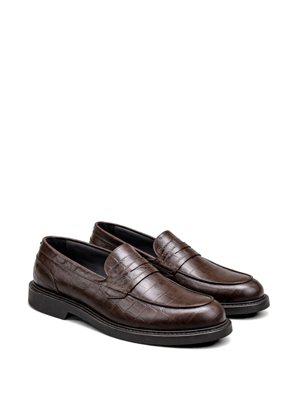 embossed-pattern loafers