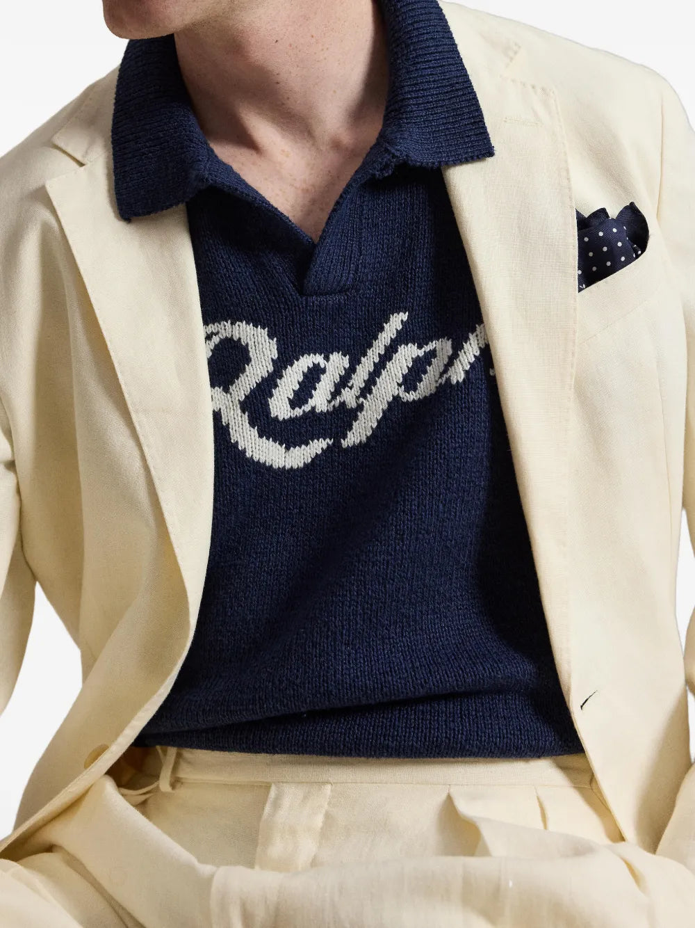 logo-intarsia short-sleeve sweater