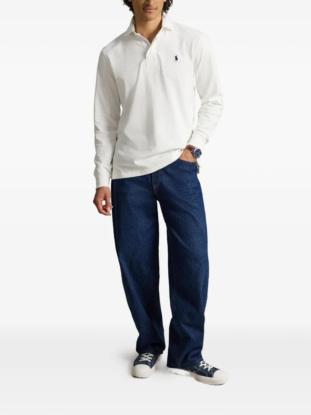 embroidered-logo polo shirt