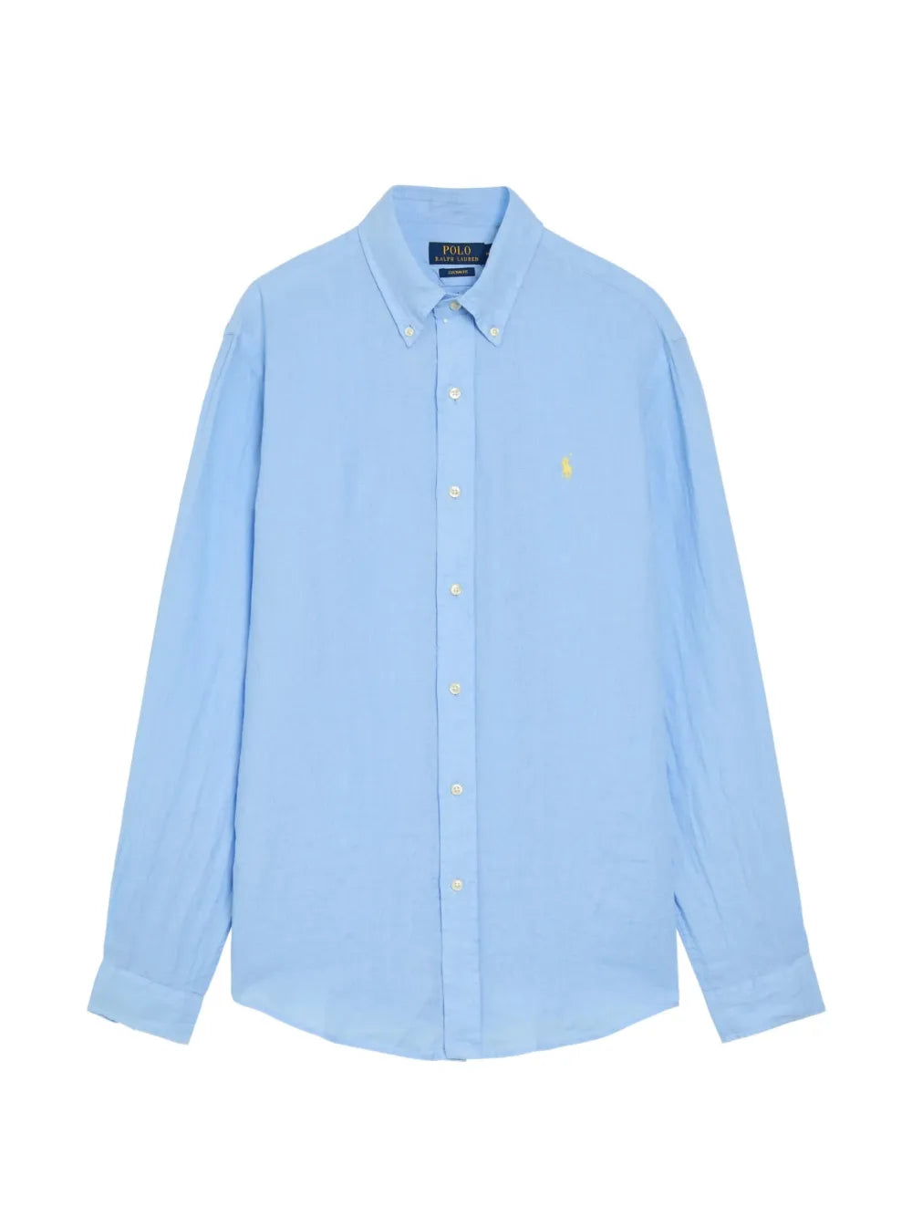 logo-embroidered linen shirt