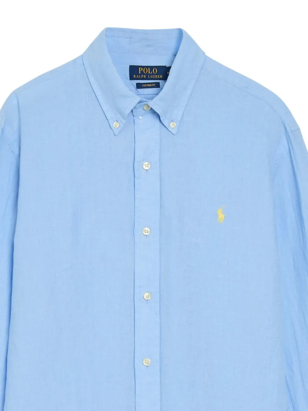 logo-embroidered linen shirt