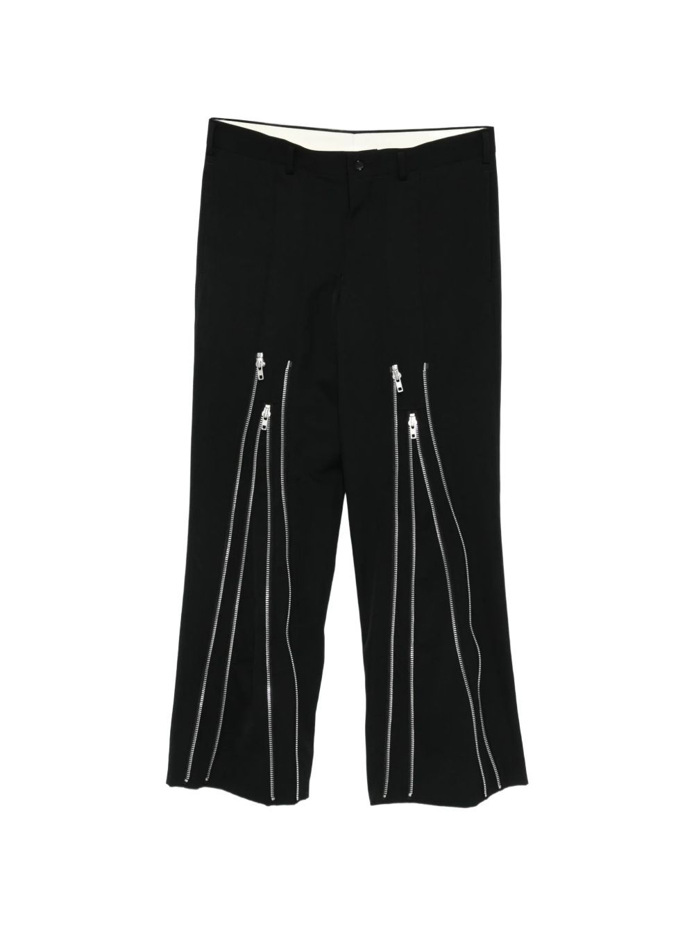 zip-detail trousers