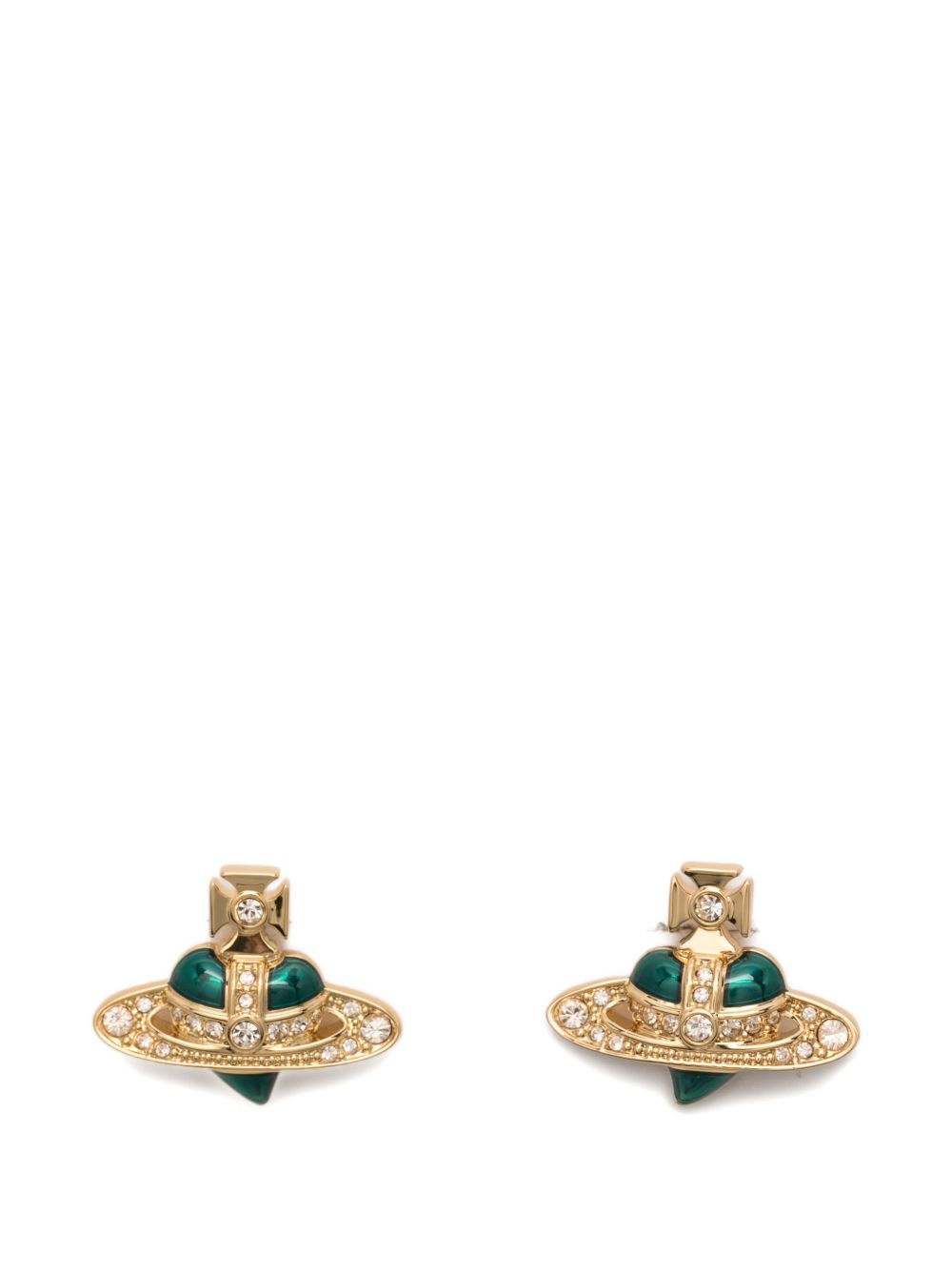 diamante heart earrings