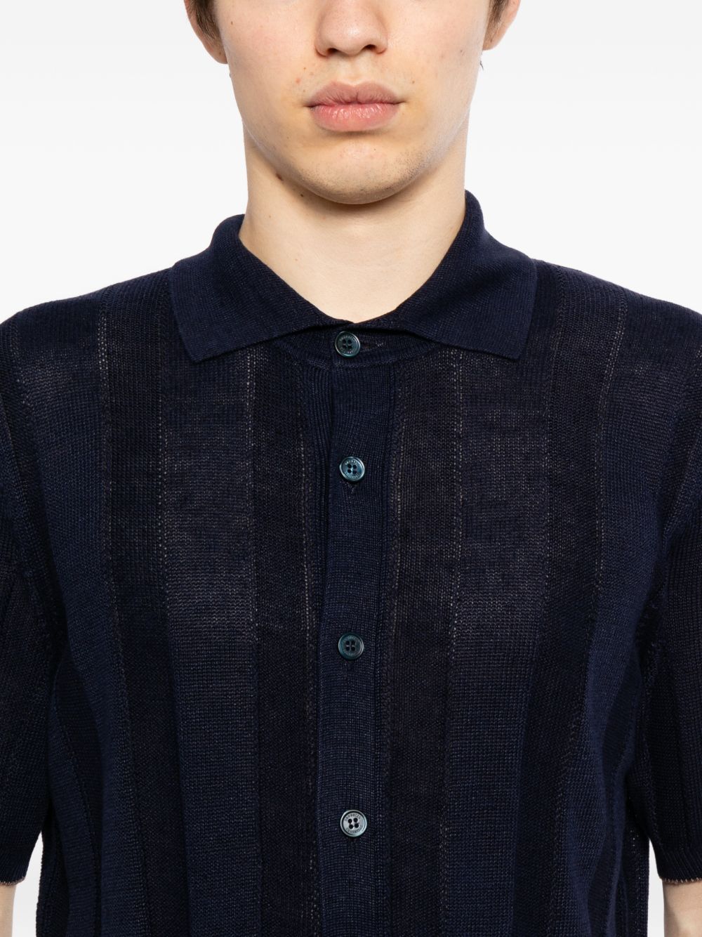 buttoned striped knitwear