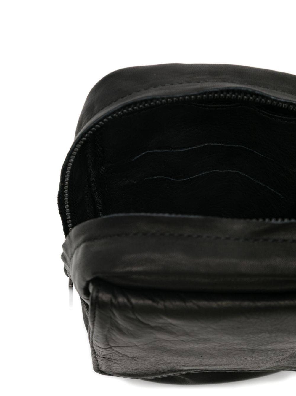 Scratch leather messenger bag