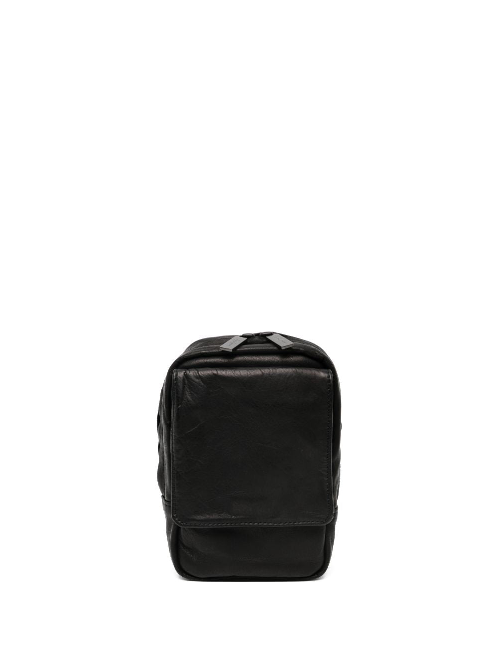 Scratch leather messenger bag
