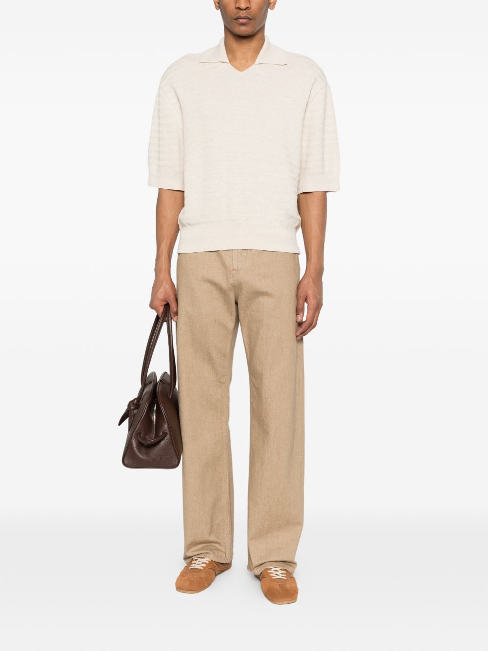 collar short-sleeve sweater