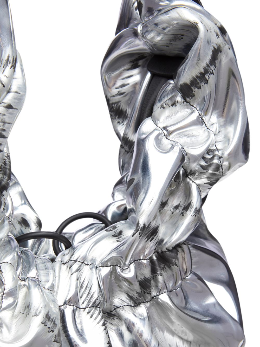 metallic shoulder bag