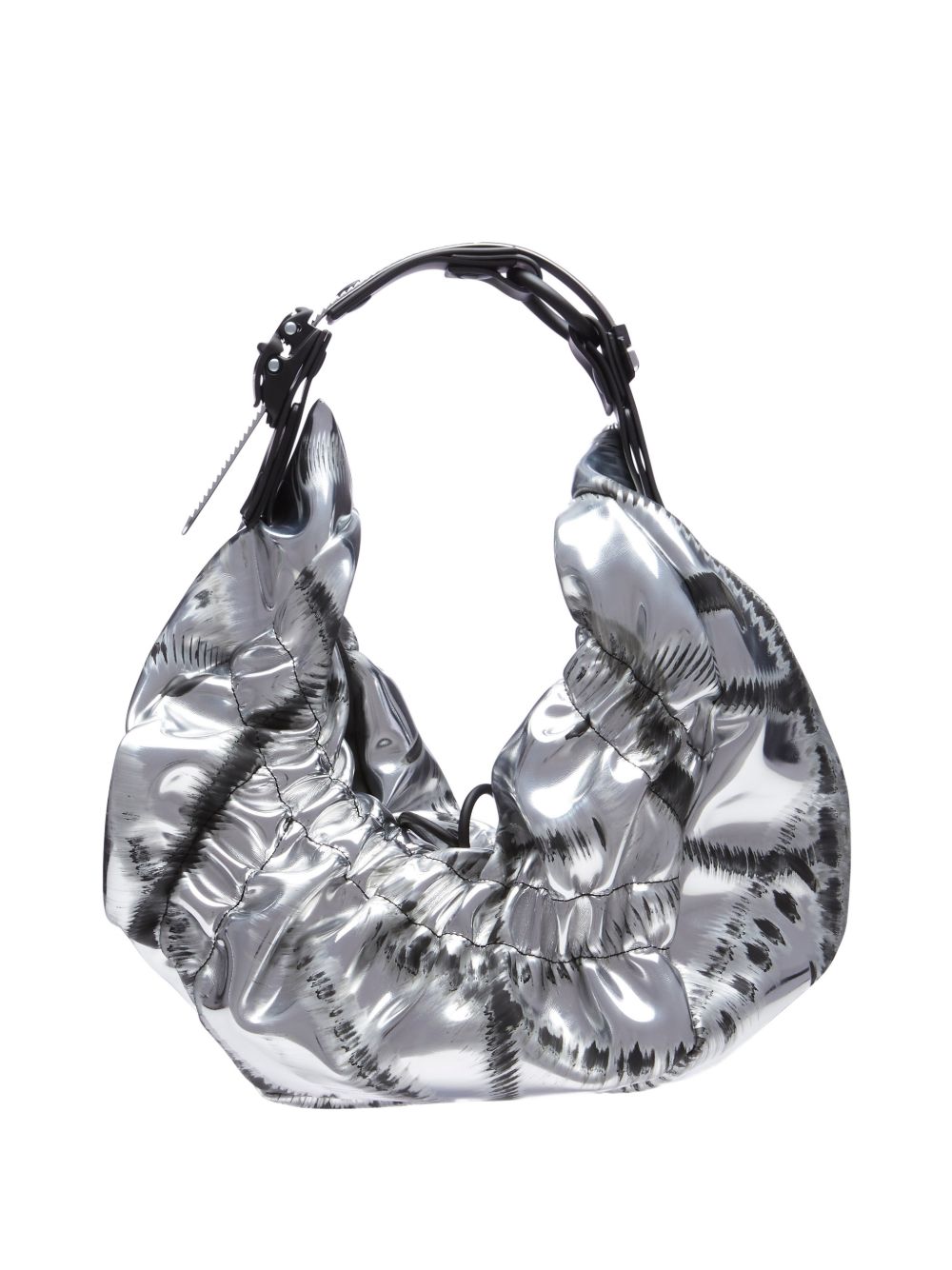 metallic shoulder bag