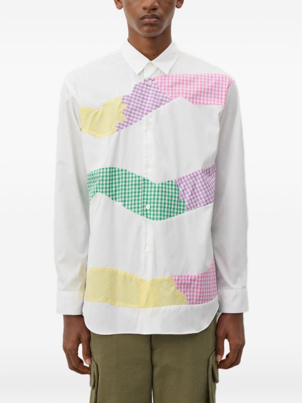 gingham patchwork shirt