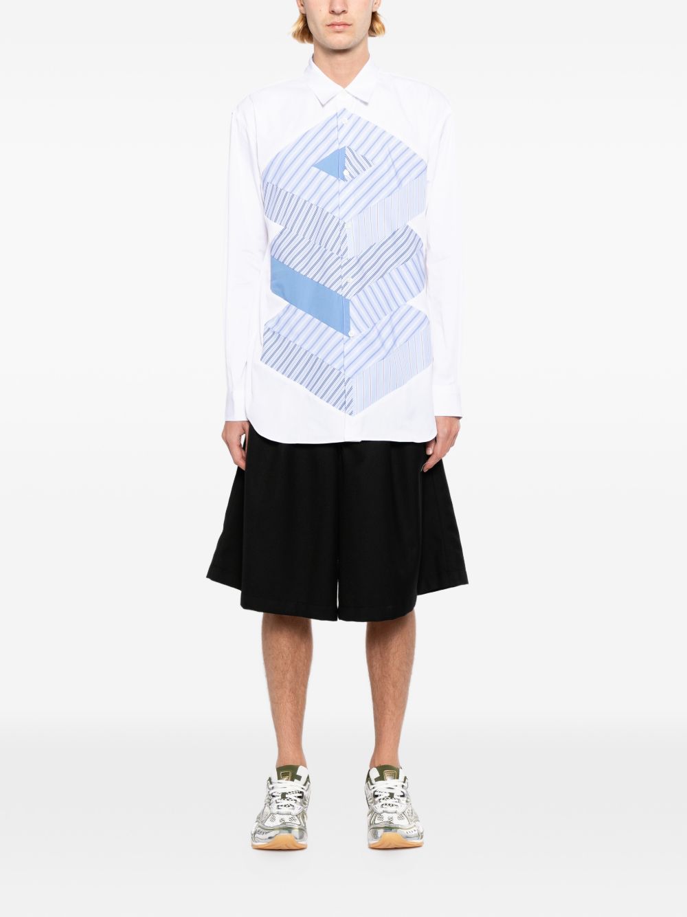 cotton striped graphic shirt