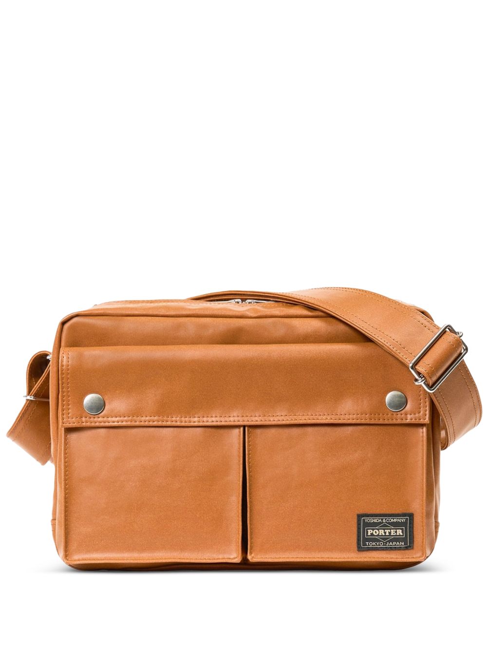 button flap shoulder bag