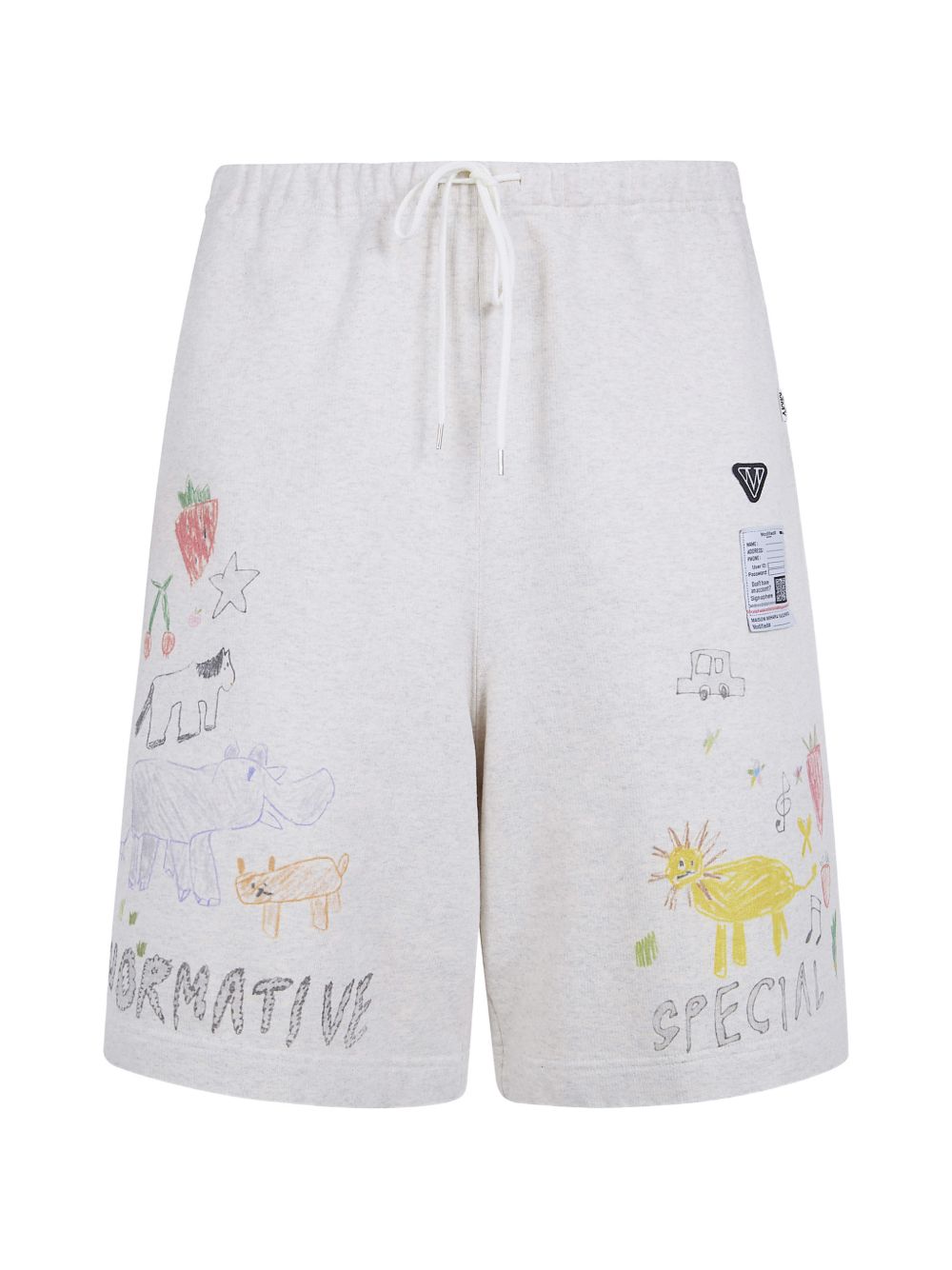 graphic-print drawstring shorts