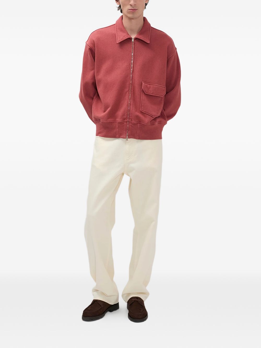zip-collar sweatshirt