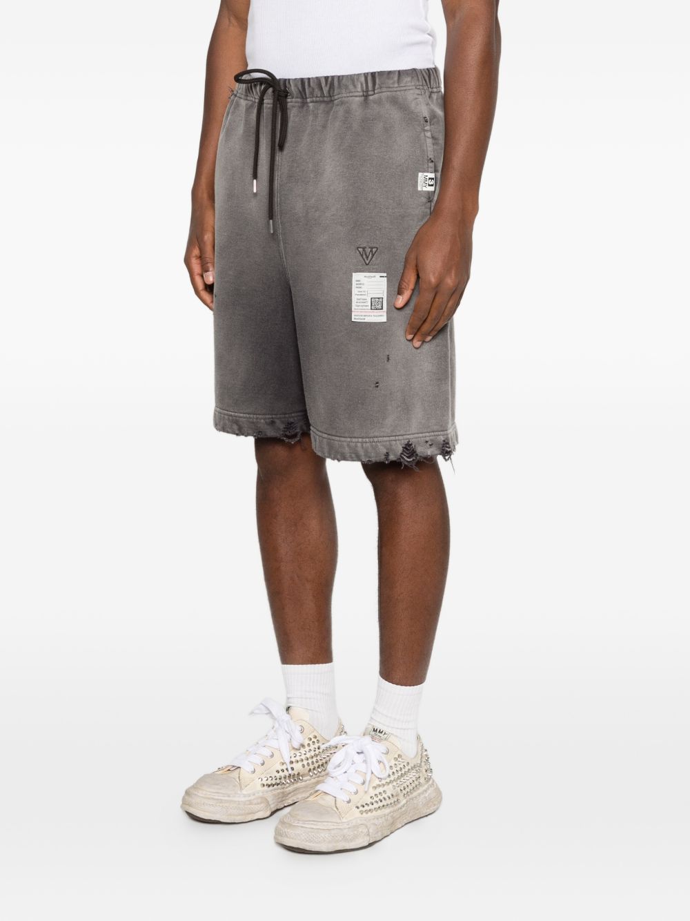 drawstring frayed shorts