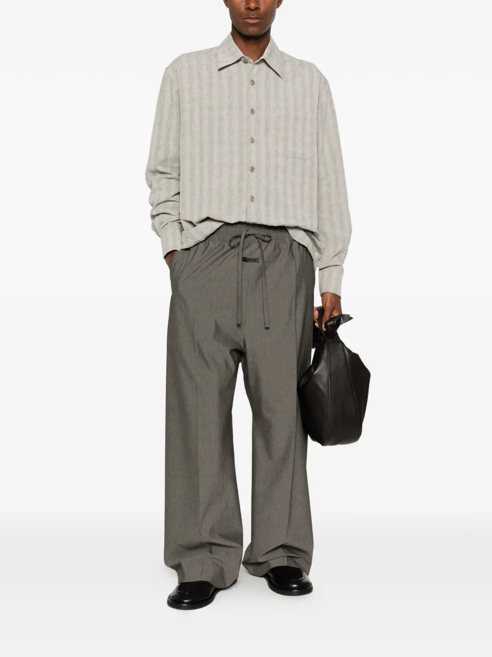 drawstring wide-leg trousers