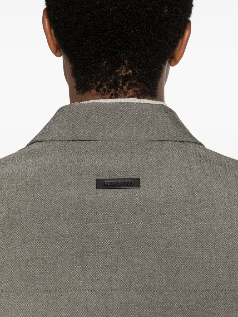 notch-lapel press-stud shirt jacket