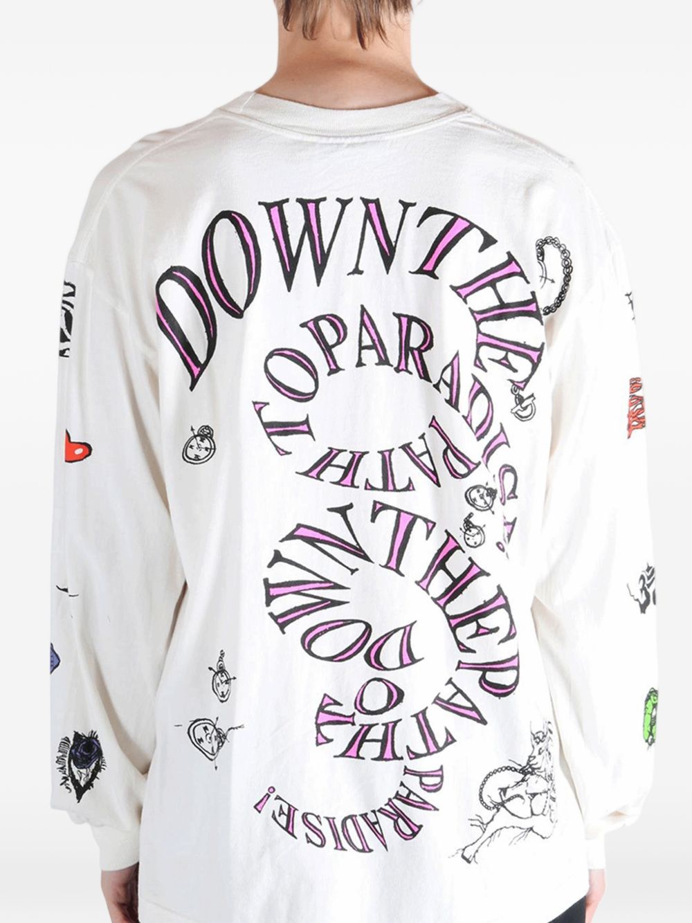 Down the Paradise Path graphic-print long-sleeve sweater
