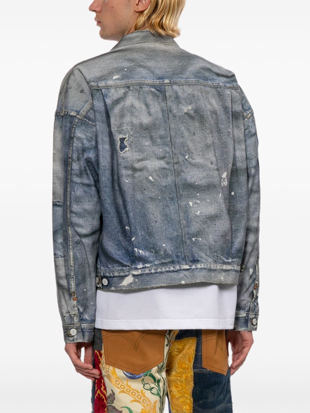 paint-splash denim jacket