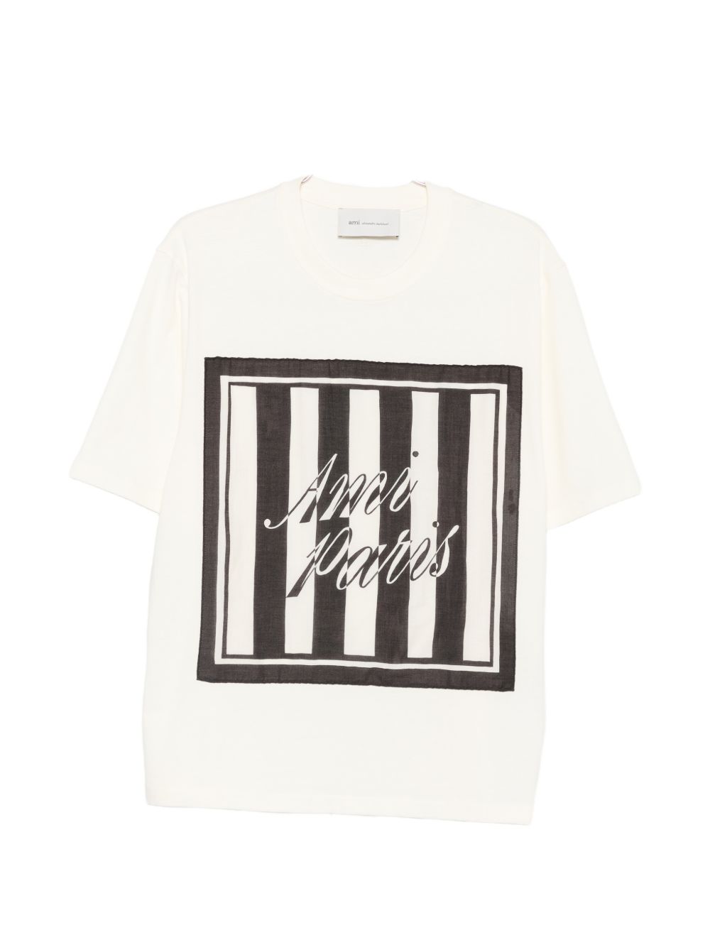 logo-print striped-patch T-shirt