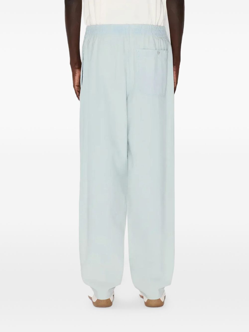 bleached chambray track-pants