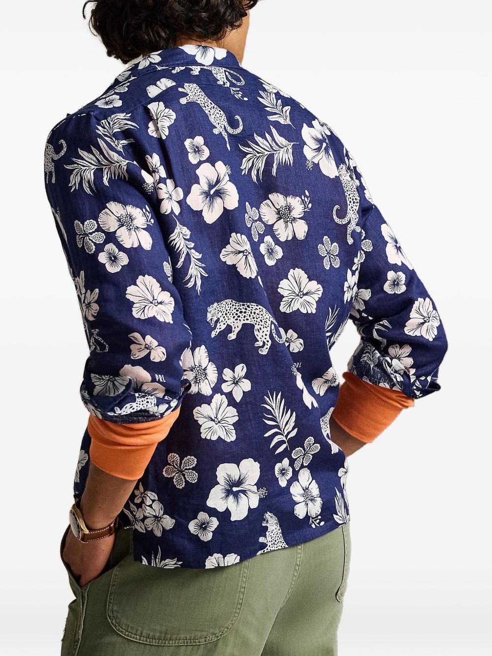 jaguar tropical-print shirt