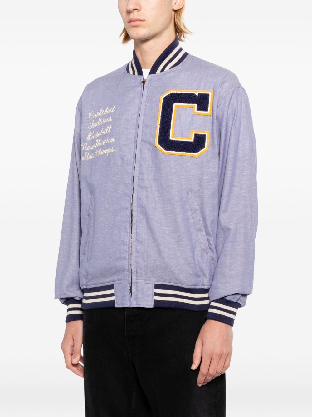 letter-patch bomber jacket