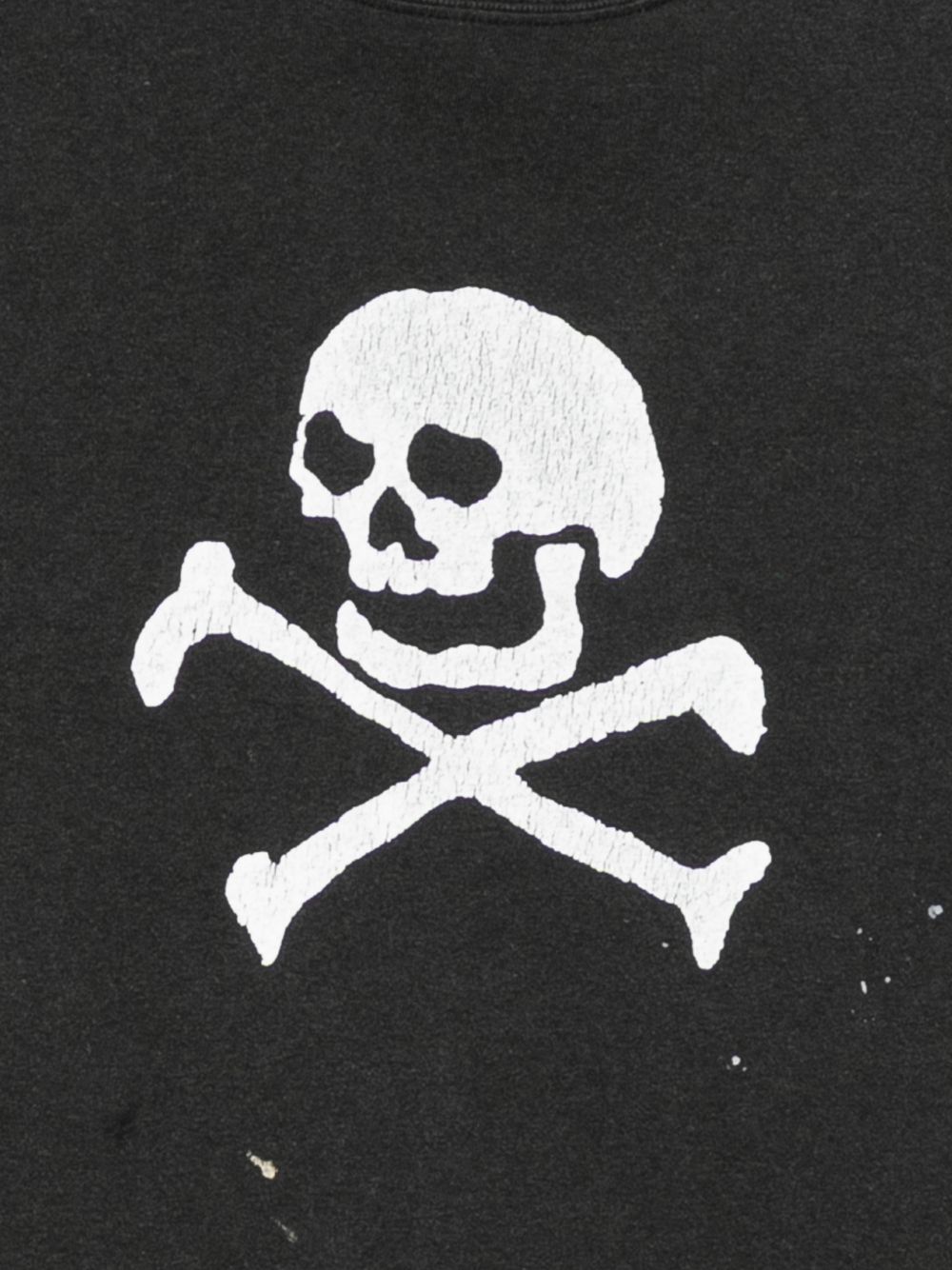 skull-print paint-splatter T-shirt