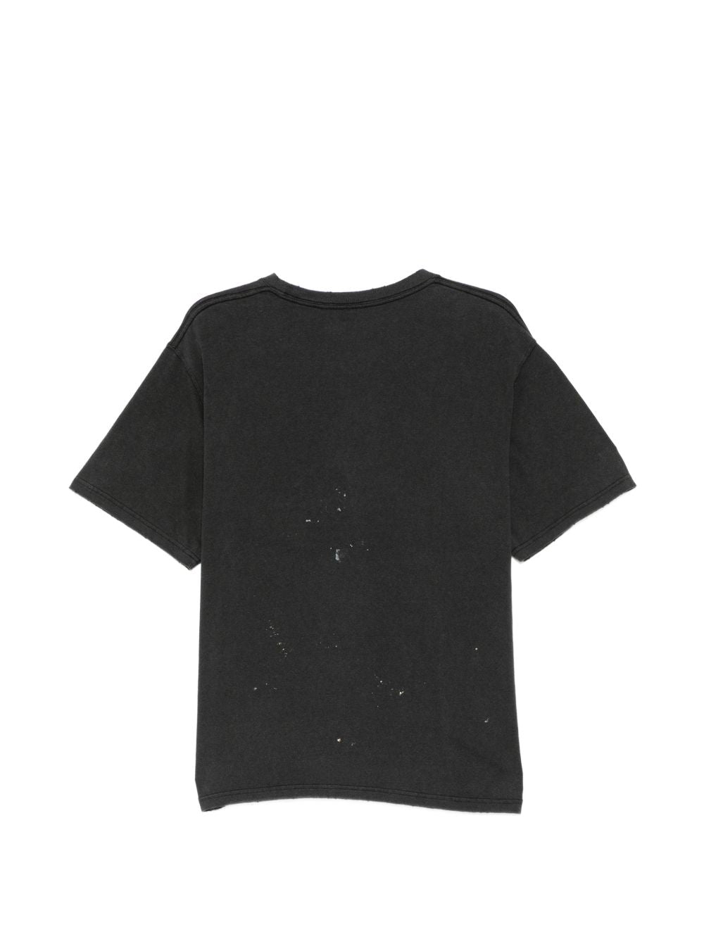 skull-print paint-splatter T-shirt