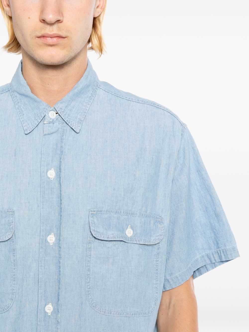 short-sleeve chambray shirt