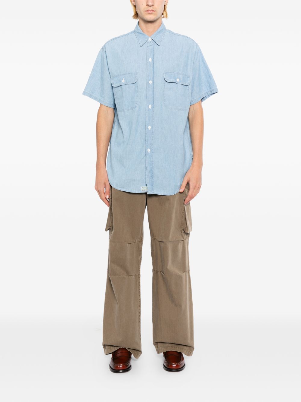 short-sleeve chambray shirt